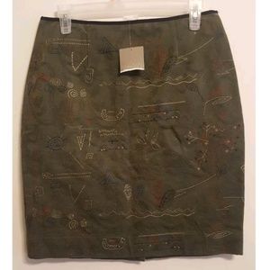 Anthropologie Meadow Rue Skirt Embroidered Size 8